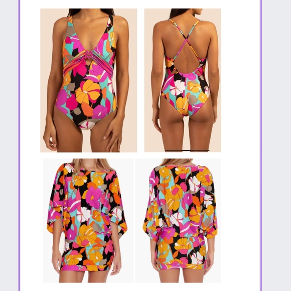 GEMINI PLUNGE MAILLOT one piece and Kimono (2 pc total items)